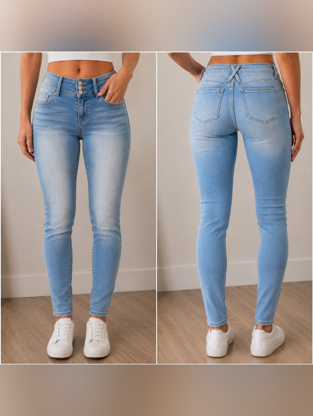 Wallflower Stretch Skinny Jeans Size 5 - Light Wash
